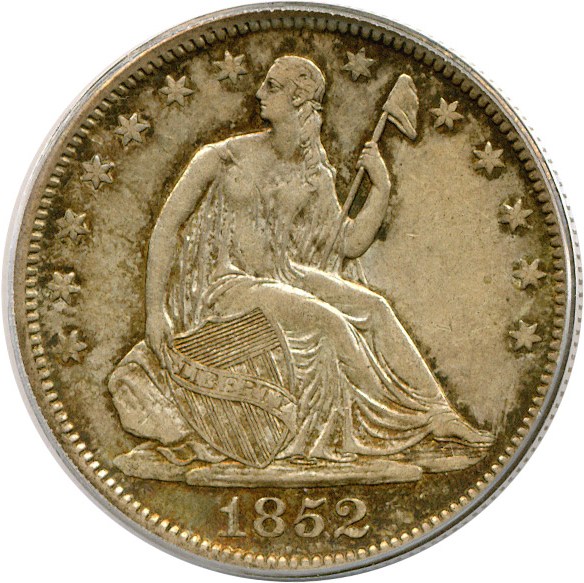 image for: 1852 50c  PCGS AU55