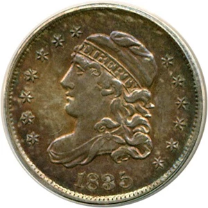 image for: 1835 H10C Large Date, Large 5C ANACS AU58