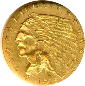 image for: 1915 $2 1/2 NGC AU58