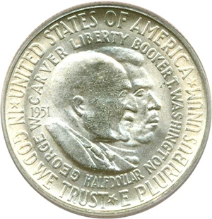 image for: 1951-S 50c Wash-Carver PCGS MS65