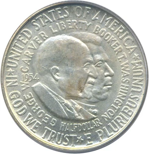 image for: 1954 50c Wash-Carver PCGS MS65