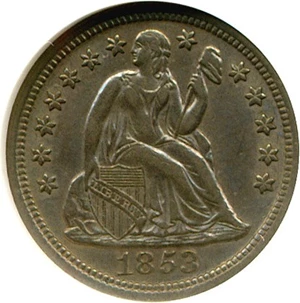 image for: 1853 10c No Arrows ANACS XF45 (Breen-3276)
