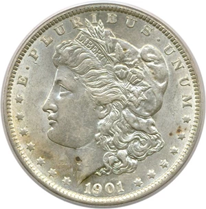 image for: 1901 $1 PCGS AU58