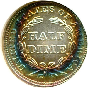 image for: 1853 H10c No Arrows NGC MS63 *Color*