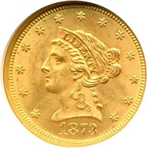 image for: 1873 $2 1/2 Open 3 NGC MS64