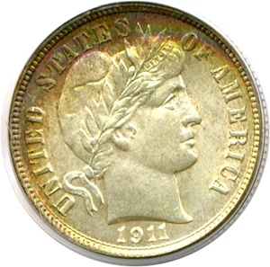 image for: 1911-D 10c PCGS MS66 ex: Duckor *Rim Color*
