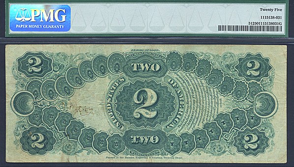 image for: Fr.51 1880 $2 Bracelet Reverse PMG VF25  [Z14212896]