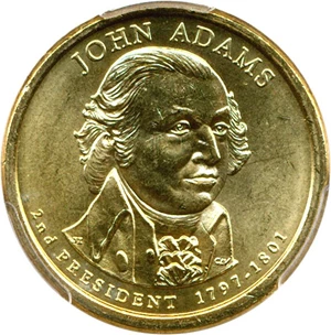 image for: 2007-P $1 John Adams - Missing Edge Lettering PCGS MS65