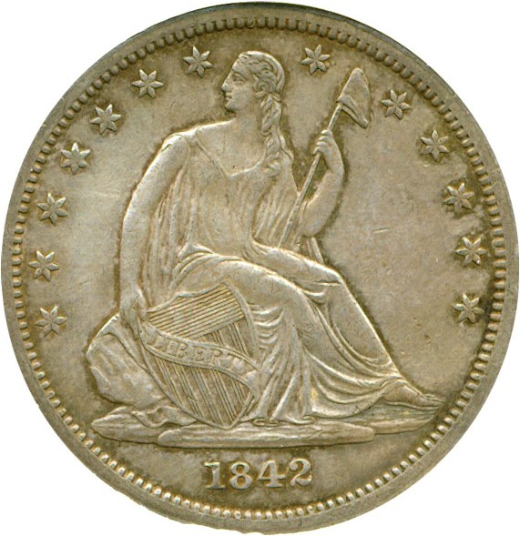 image for: 1842 50c DGS XF45  (Lightly Cleaned)