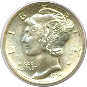 image for: 1924-D 10c PCGS MS65 FB