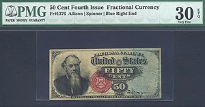 image for: Fractional Currency: Fr.1376 50-Cent PMG VF30 EPQ.