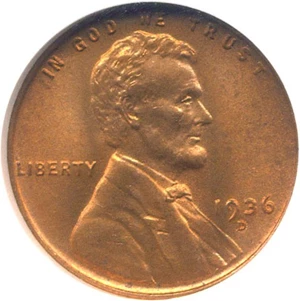image for: 1936-D 1c NGC MS66 RD
