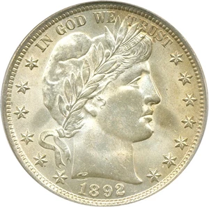 image for: 1892 50c PCGS MS64