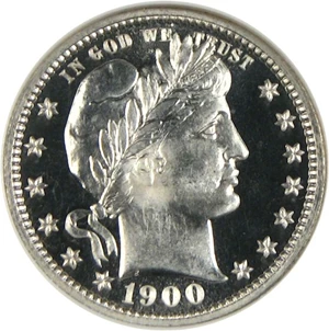 image for: 1900 25c NGC Proof 67 Cameo