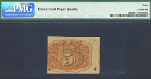 image for: Fractional Currency: Fr.1233 5-Cent Head of George Washington in bronze oval frame. PMG VF30 EPQ