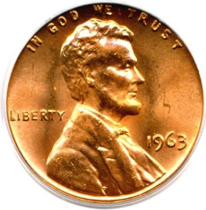 image for: 1963 1c PCGS MS66 RD