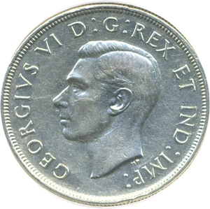image for: Canada: 1947 $1 DGS XF40 Pointed 7 - Dot (Cleaned)