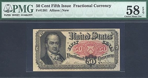 image for: Fractional Currency: Fr.1381 50-Cent PMG AU58 EPQ
