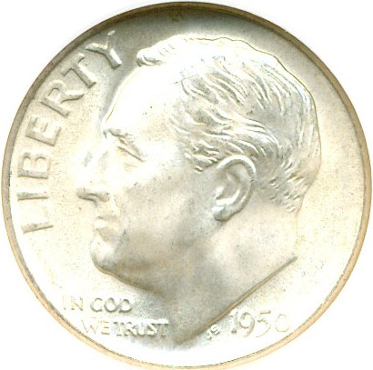 image for: 1950-S 10c  NGC MS67 