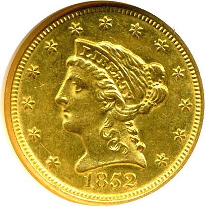 image for: 1852-O $2 1/2  NGC AU58