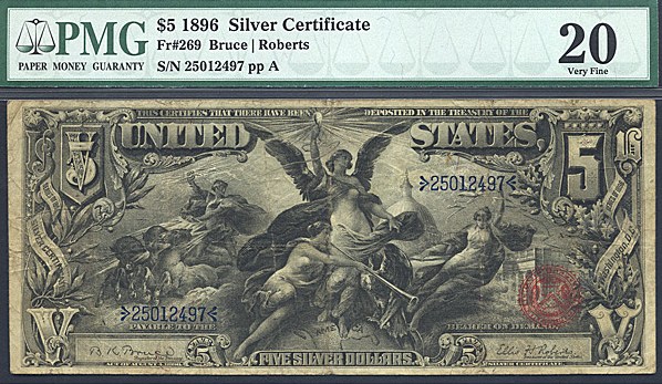 image for: Fr.269 1896 $5 Educational PMG VF20  [25012497]