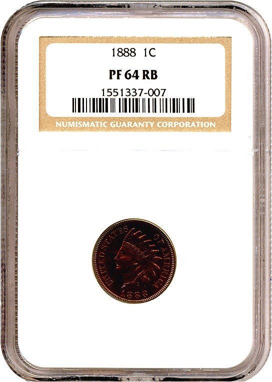image for: 1888 1c  NGC Proof 64 RB *Color*