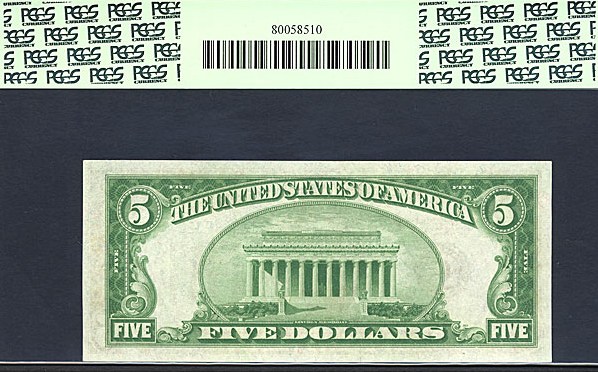 image for: Fr.1952C 1928B $5  PCGS AU58  [C23037027A]