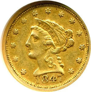 image for: 1847-O $2 1/2 NGC AU50