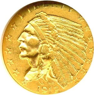 image for: 1912 $2 1/2 NGC AU58