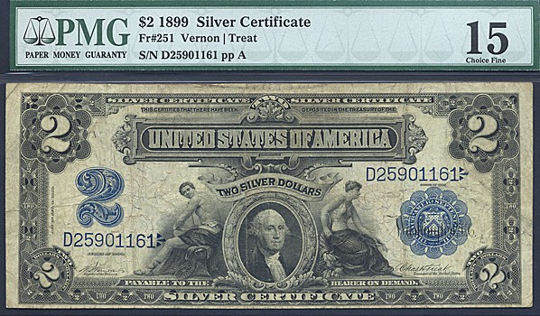 image for: Fr.251 1899 $2 Mechanics & Agriculture PMG F15  [D25901161]