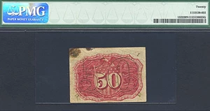 image for: Fractional Currency: Fr.1322 50-Cent Head of George Washington in bronze oval frame. PMG Net VF20