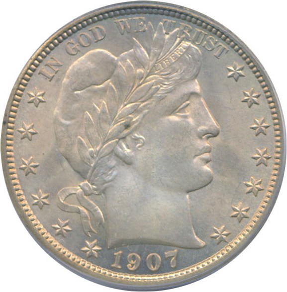 image for: 1907 50c  PCGS MS64