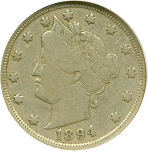 image for: 1894 5c ANACS F12