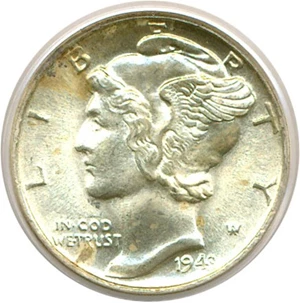image for: 1943-S 10c PCGS MS65 FB