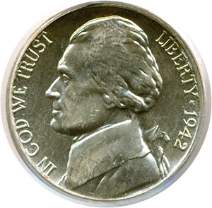 image for: 1942-P 5c Ty.2 - Silver PCGS Proof 66