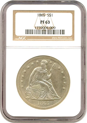 image for: 1865 $1 NGC Proof 63
