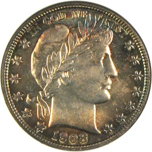 image for: 1908-S 50c NGC MS64 ** Color **