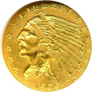 image for: 1909 $2 1/2 NGC AU58