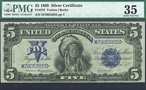 image for: Fr.278 1899 $5 Chief PMG VF35  [M78053855] (Pinhole)