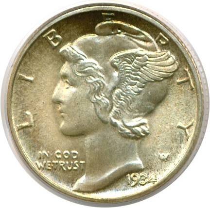 image for: 1934 10c  PCGS MS66 FB