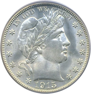image for: 1915-D 50c PCGS MS64