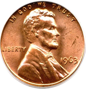 image for: 1963 1c PCGS MS66 RD