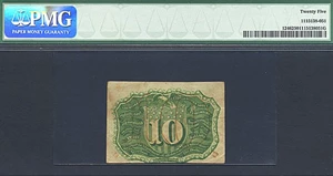 image for: Fractional Currency: Fr.1246 10-Cent Head of George Washington in bronze oval frame. PMG VF25