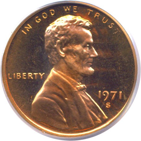 image for: 1971-S 1c  PCGS Proof 68 RD Cameo