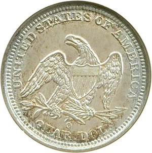 image for: 1840-O 25c Drapery ANACS MS61