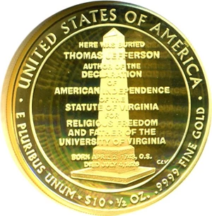 image for: 2007-W $10 Jefferson Spouse (Liberty) NGC Proof 70 UCameo