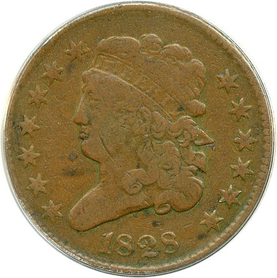 image for: 1828 1/2c 12 Stars ANACS F15 BN