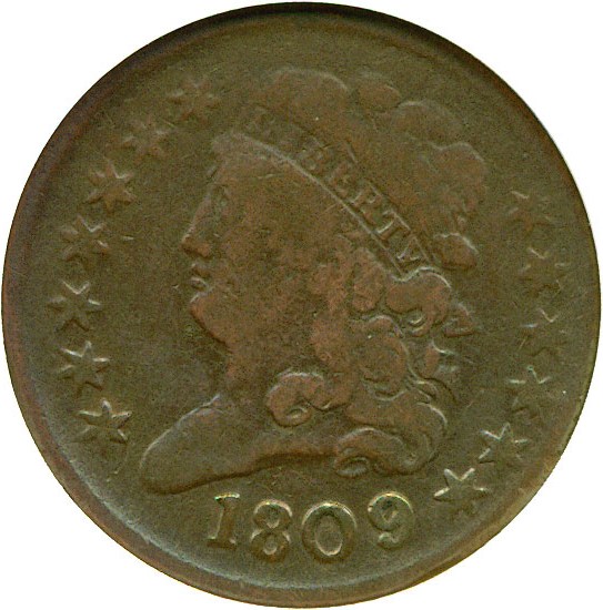 image for: 1809 1/2c ANACS F12 (C-5, Cleaned)