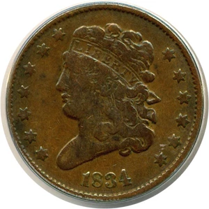 image for: 1834 1/2c ANACS F15 BN