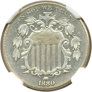 image for: 1880 5c NGC Proof 62